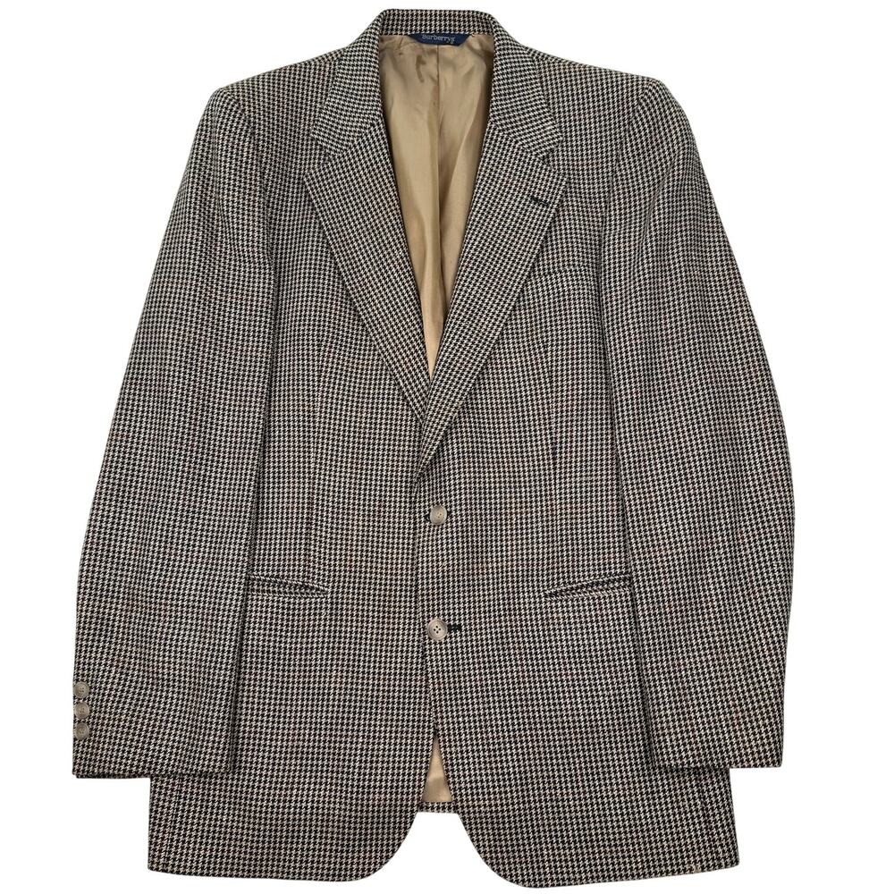 Vintage Burberrys Tweed Blazer Saks Wool Houndstooth Jacket 42 Project Salvage